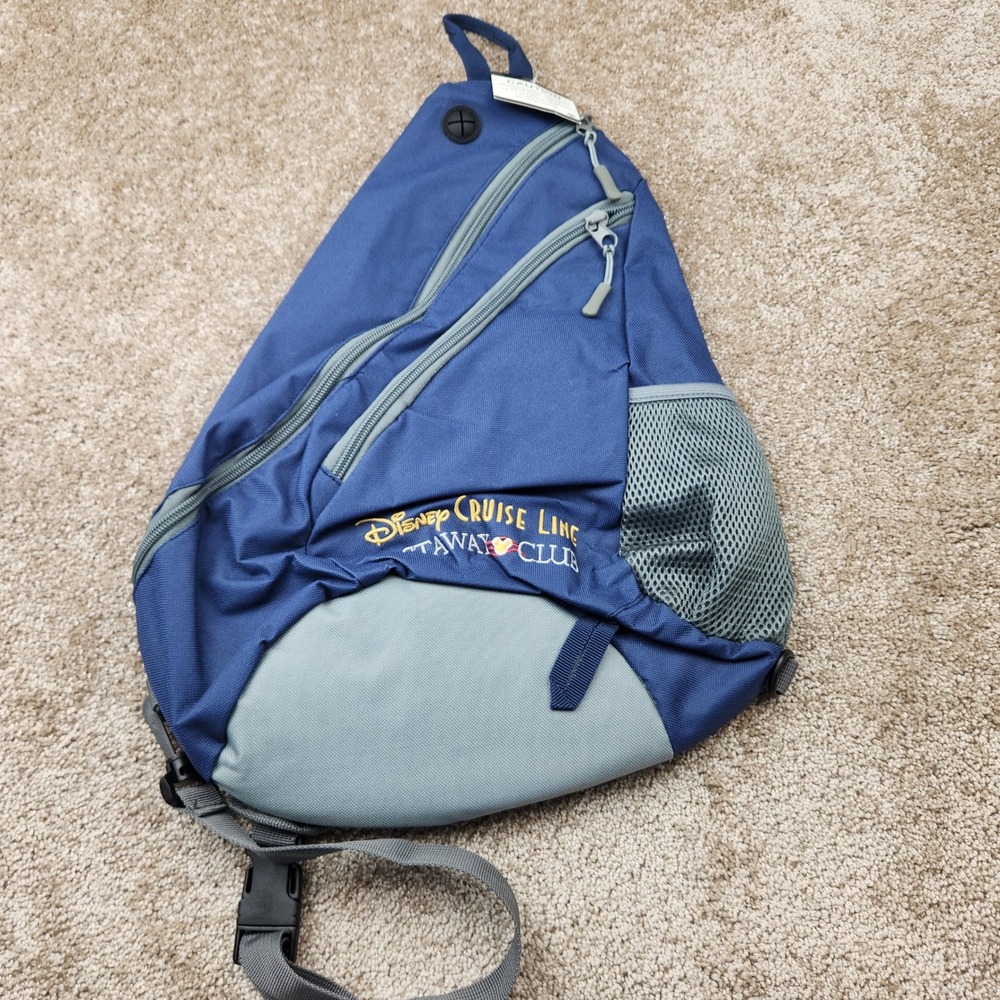Disney Cruise Line Castaway Club Sling Bag Navy Blue Grey Crossbody Backpack